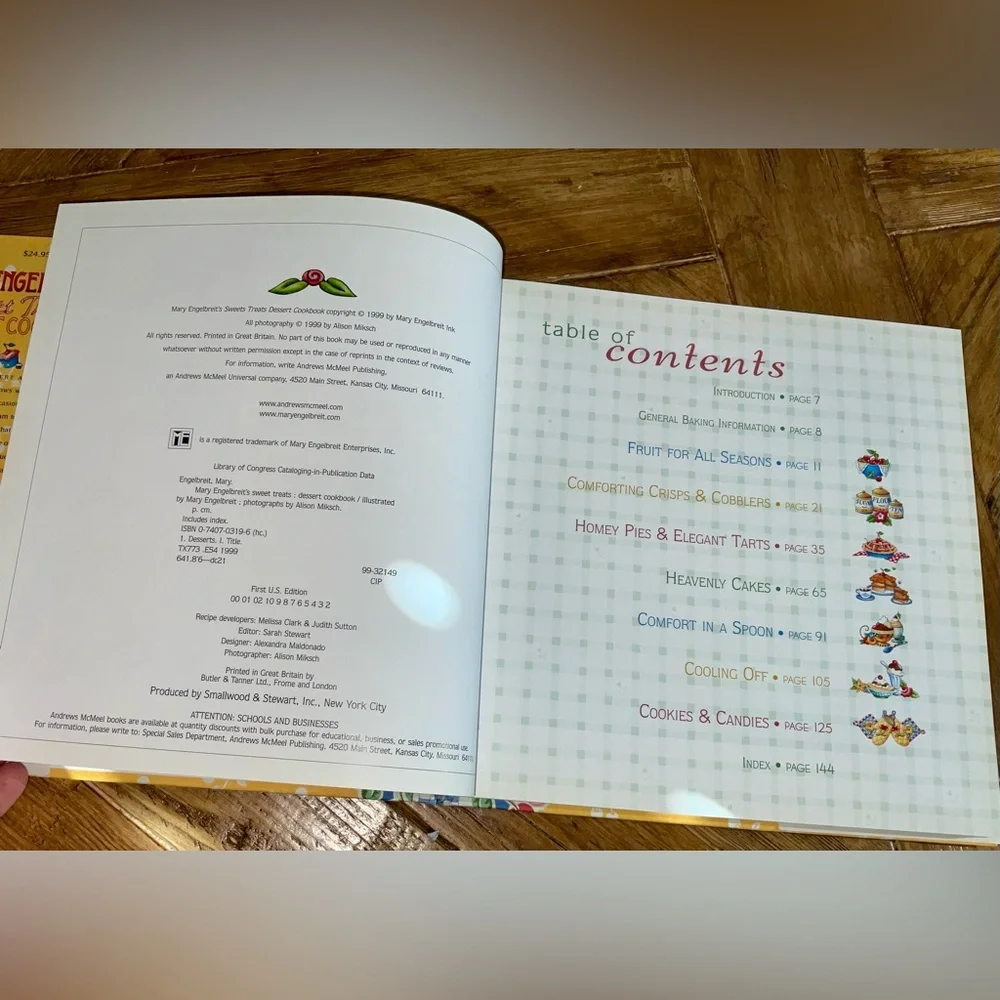 Mary Engelbreit books (2) - Sweet Treats Desserts Cookbook and Winter Craft Book